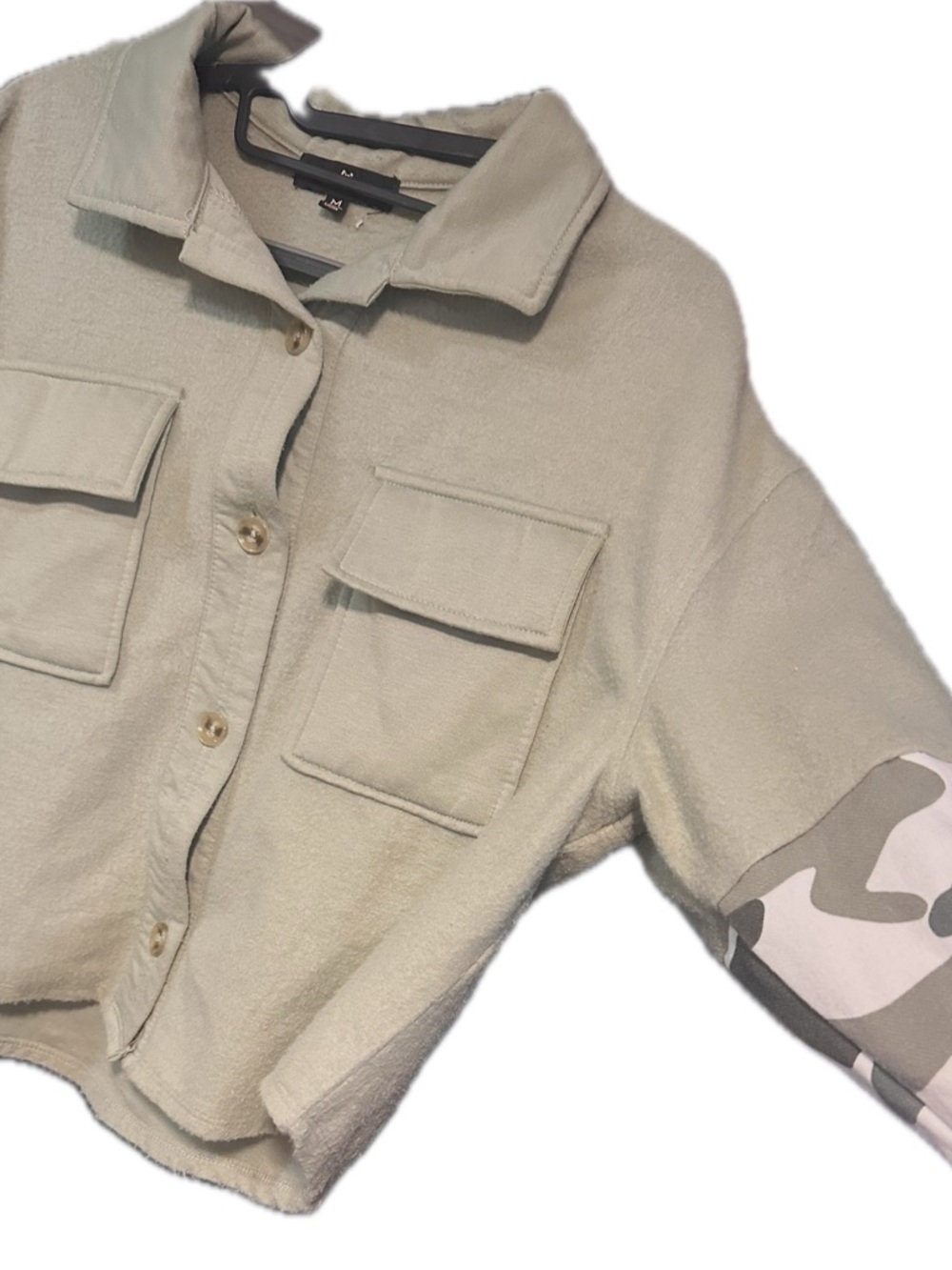 Almost Famous Light Sage Green Jacket with Branded Label